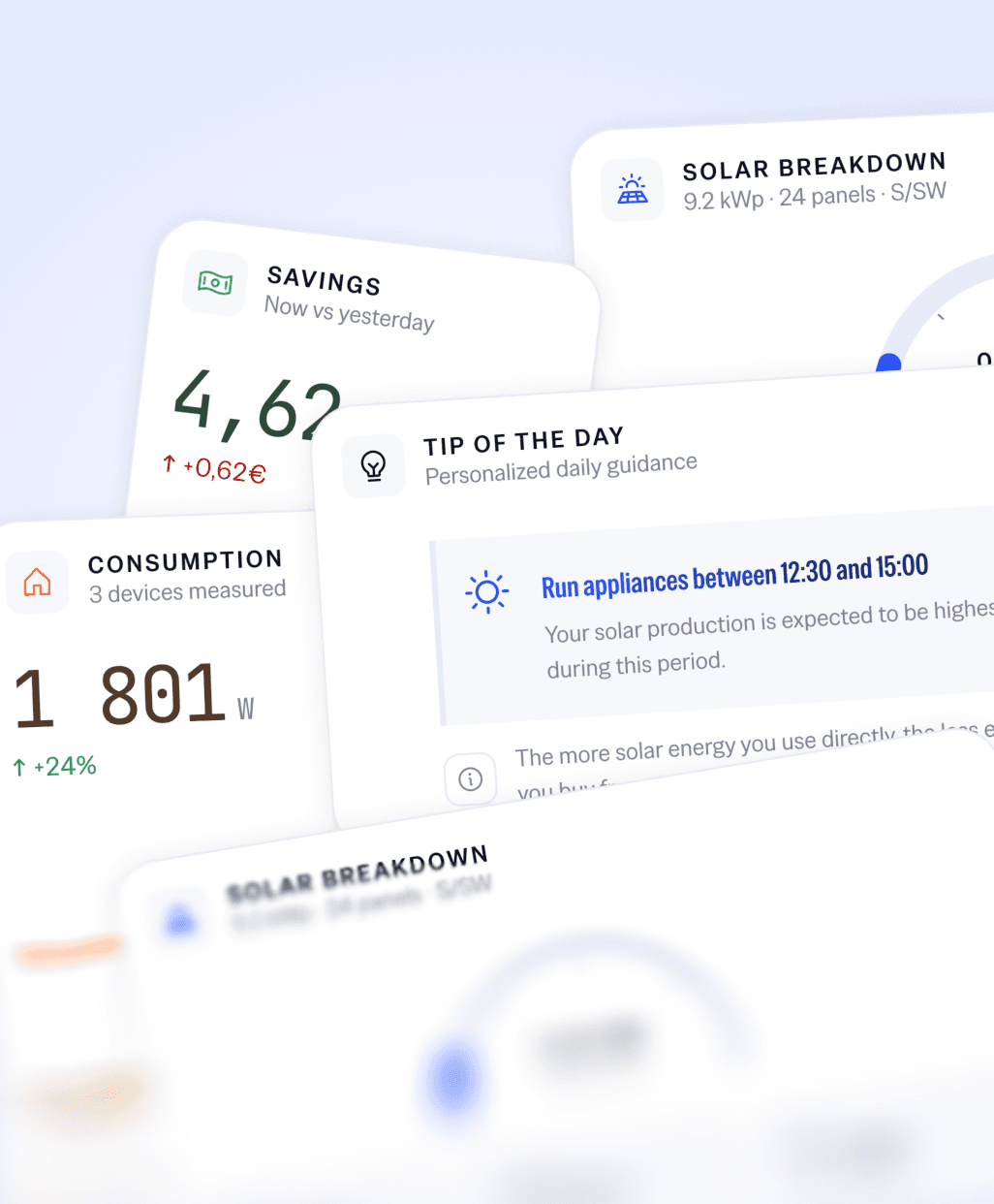 Preview of the personalized dashboard - modular widget layout.