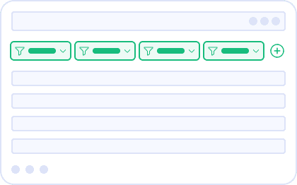 Mini-wireframe of a filtered list of energy assets.