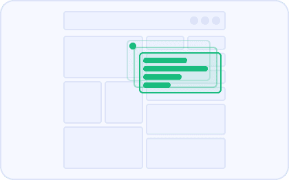 Mini-wireframe d’un dashboard unique avec niveaux progressifs d’explication.